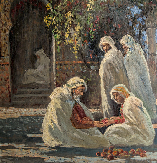 Rogelio López Fernández | Escena Oriental al Sol | Óleo Original (Discípulo de Sorolla)