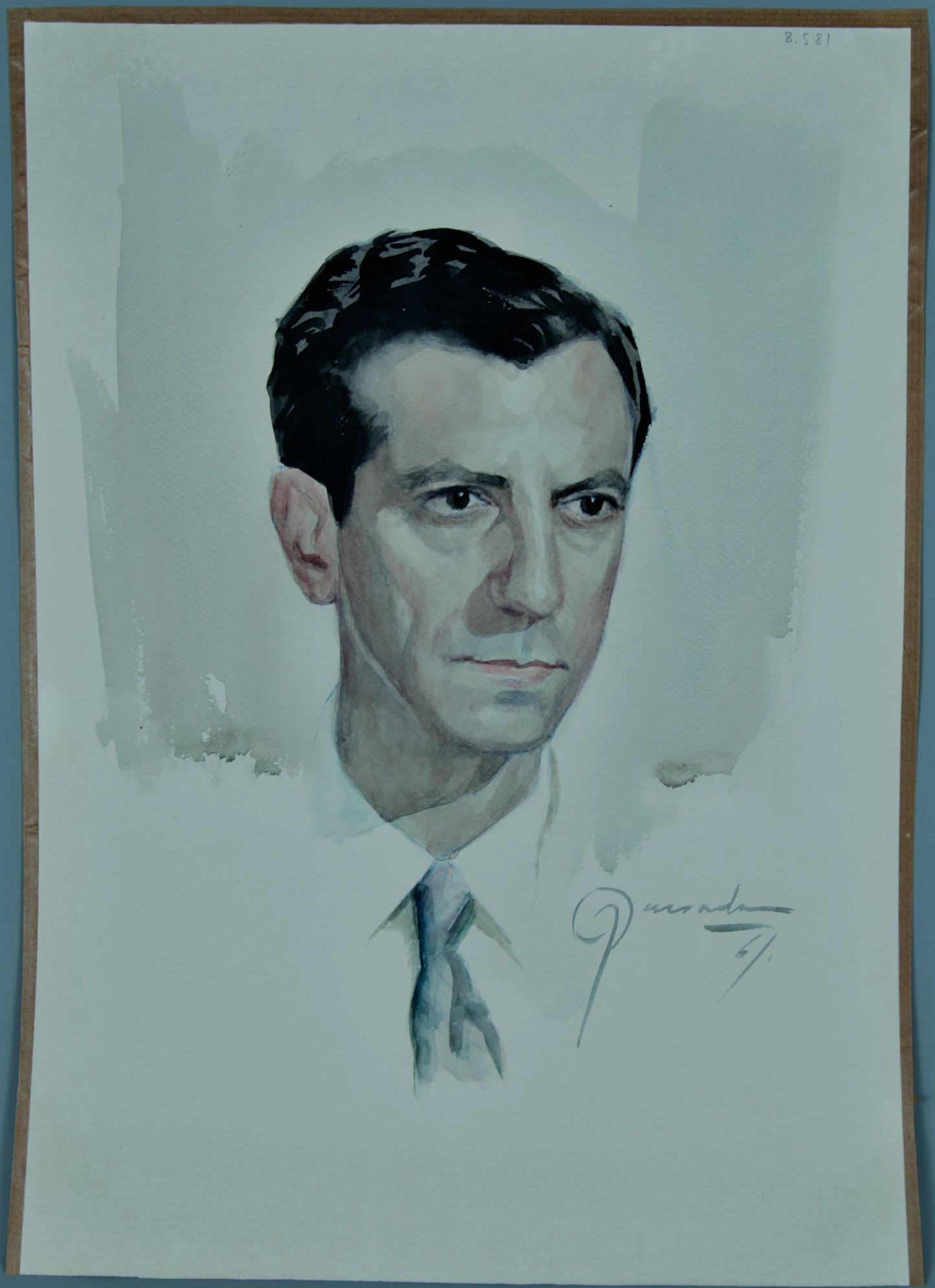 JULIO QUESADA GUILABERT | RETRATO DE CABALLERO | ESCUELA ESPAÑOLA (1961) | ACUARELA
