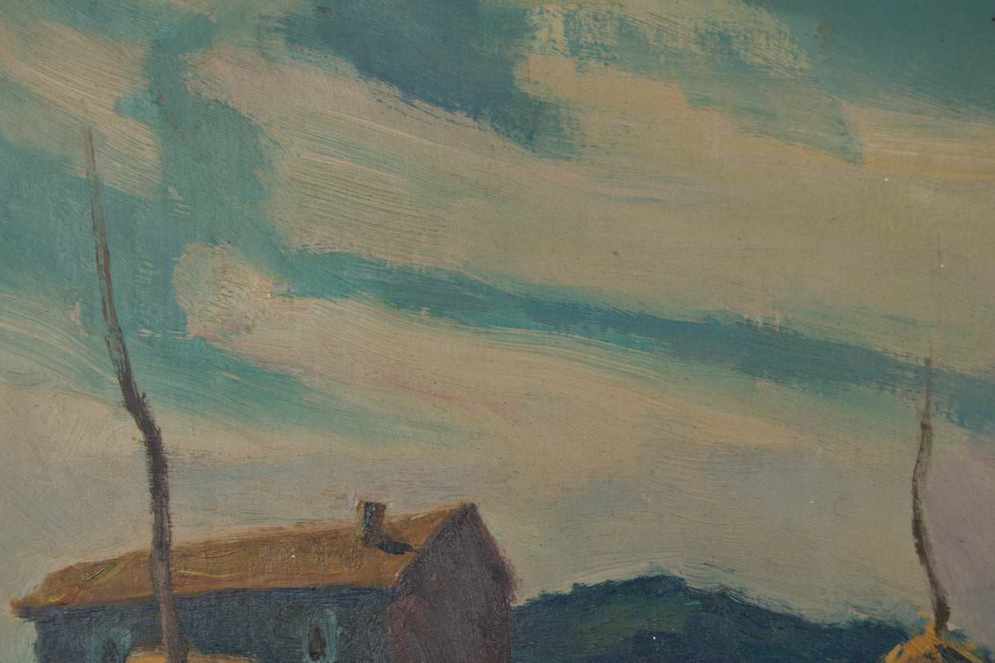 Frederic Viñals | Paisaje Rural con Pallers | Óleo Original sobre Lienzo