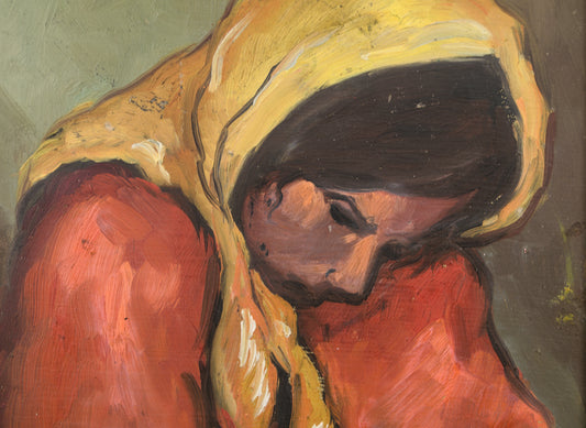 Figura Femenina (D'après Isidre Nonell) | Óleo sobre tabla | Escuela Catalana S. XX | Realismo Social