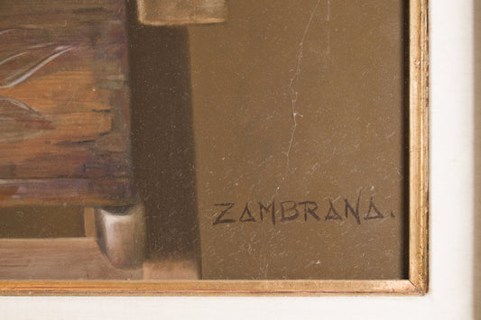 ANTONIO ZAMBRANA | BODEGÓN DE ESCUELA SEVILLANA | REALISMO ACADÉMICO | ÓLEO SOBRE LIENZO