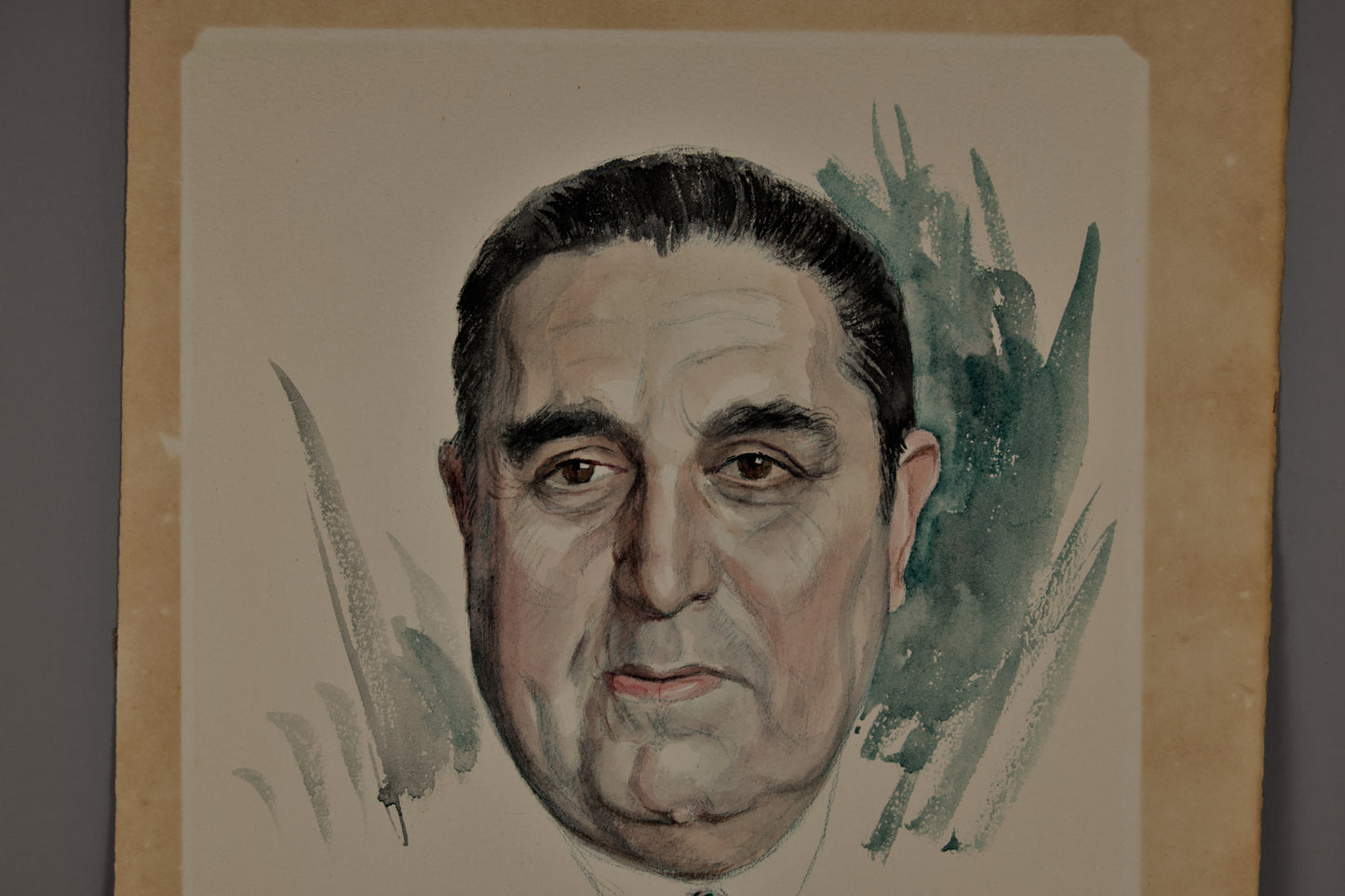 Julio Quesada | Retrato de Carácter (1957) | Acuarela Original sobre Papel