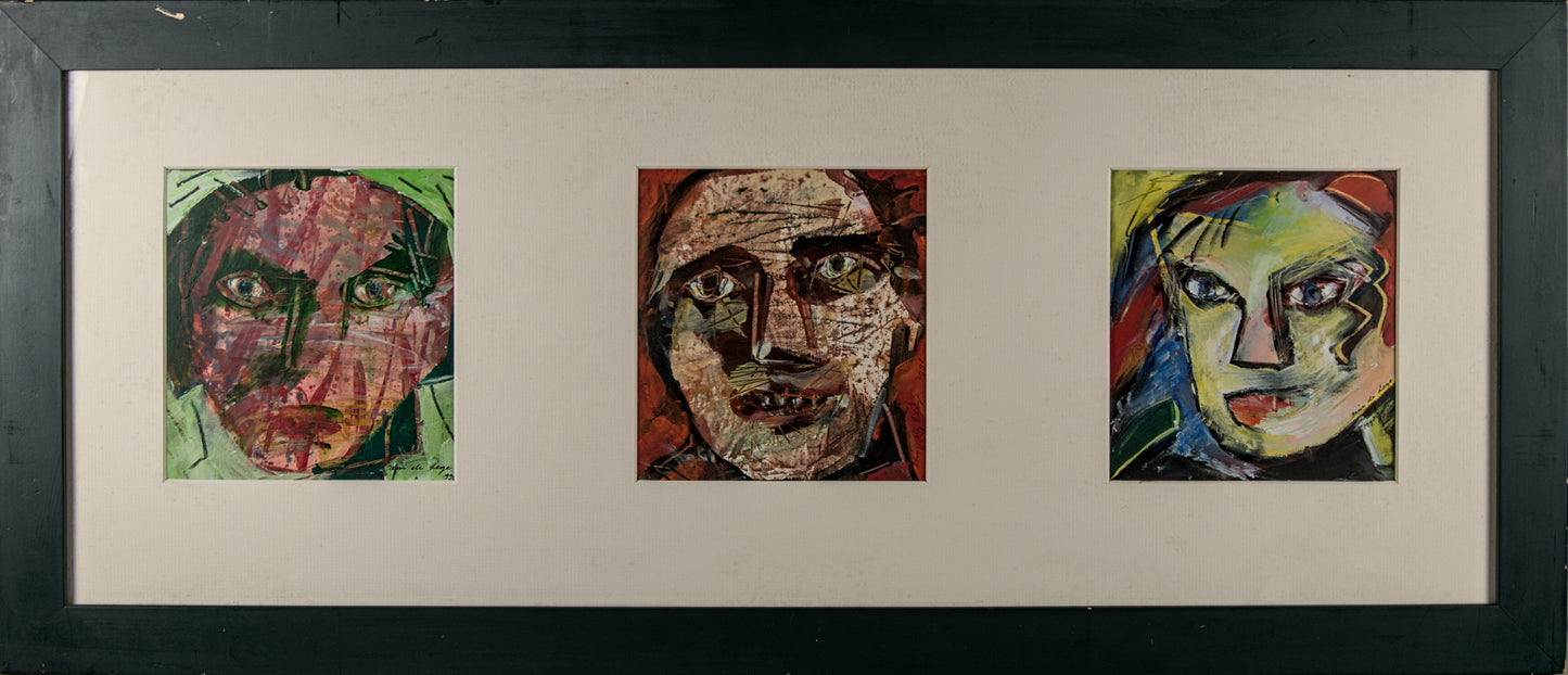 Rein de Lege | Tríptico de Retratos Expresionistas | Técnica Mixta | 1998