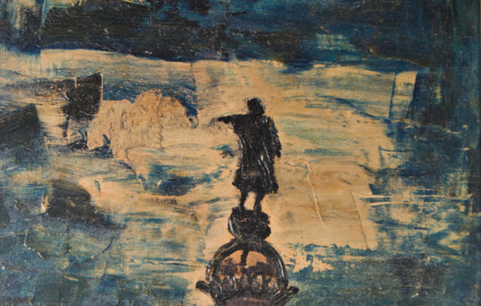 Frédéric Lloveras | Das Kolumbusdenkmal (Nacht) | Urbaner Postimpressionismus | Öl auf Holz