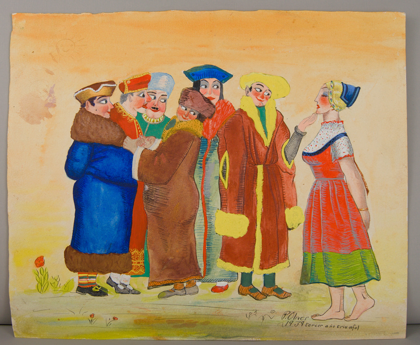 PERE OLIVER | LA SÁTIRA DEL VENCEDOR (1939) | TÉCNICA MIXTA | DOCUMENTO HISTÓRICO