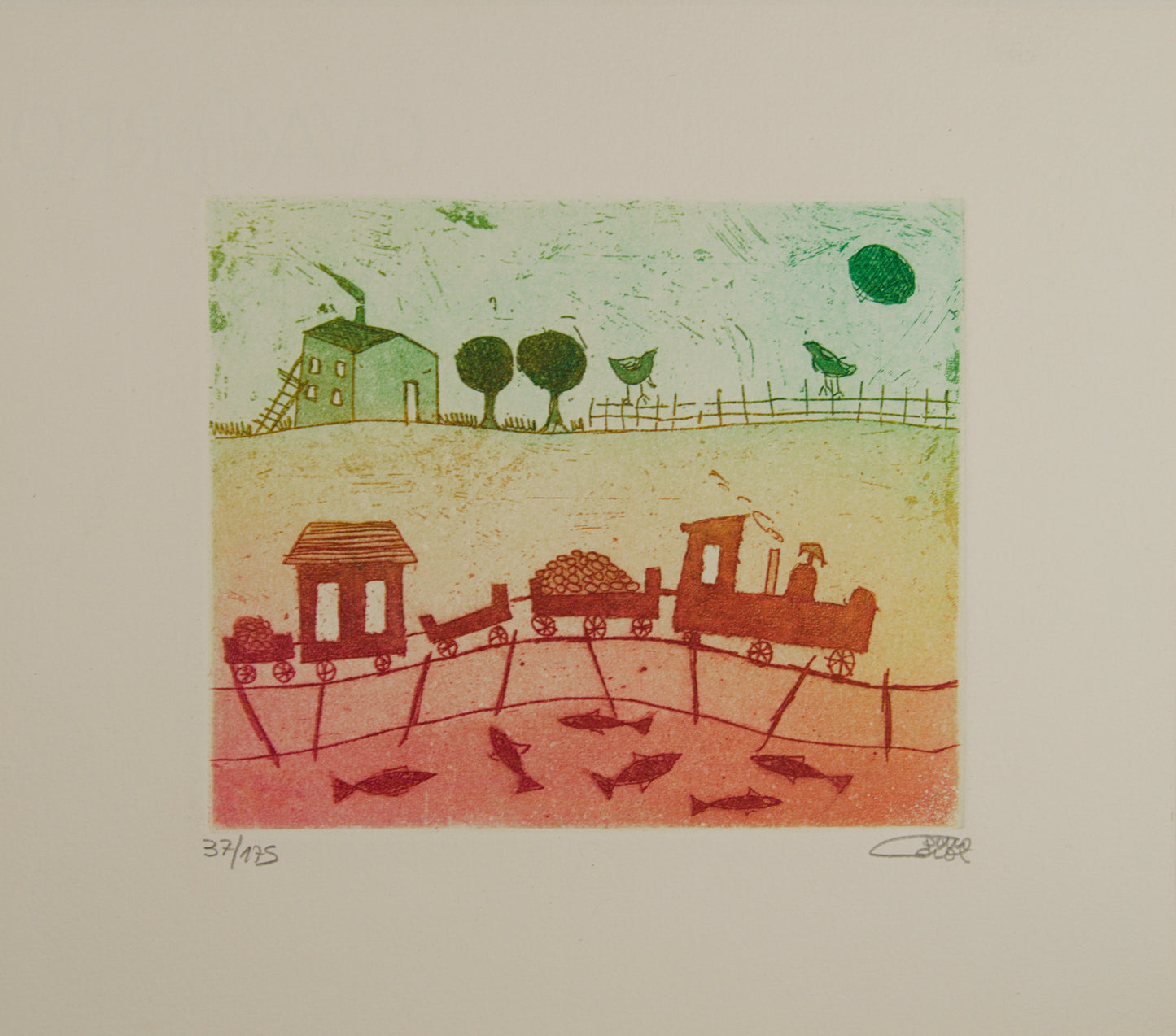 ALEXANDRA DOMÍNGUEZ | COMPOSICIÓN LÍRICA: PAISAJE ONÍRICO | REALISMO MÁGICO | GRABADO CALCOGRÁFICO (37/175)