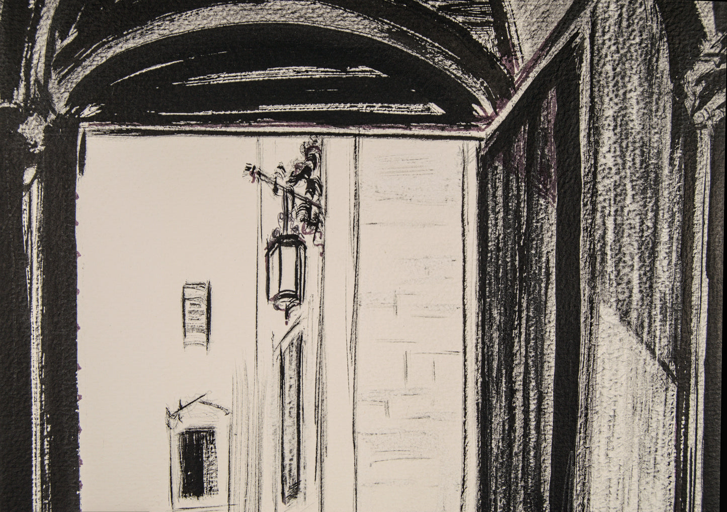Sixte Blasco | "Arquitectura de Sombras" | Dibujo Original a Gouache