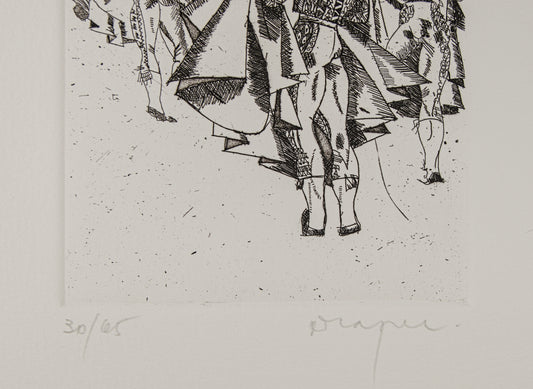 JOSEP M.ª DRAPER | LANCE DE CAPOTE Y TORO | TAUROMAQUIA CONTEMPORÁNEA | AGUAFUERTE ORIGINAL (30/65)