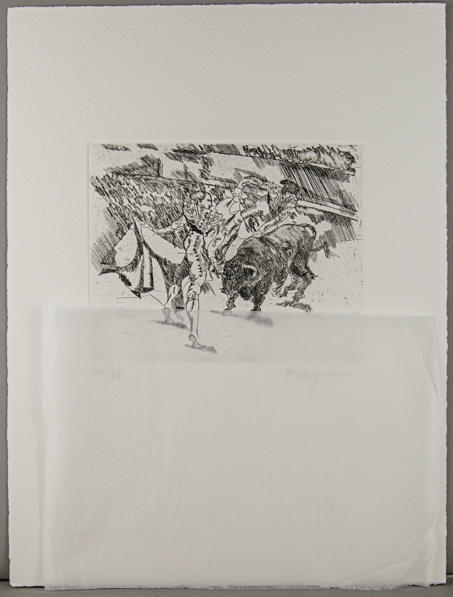 JOSEP M.ª DRAPER | EL LANCE (LA FAENA) | TAUROMAQUIA CONTEMPORÁNEA | AGUAFUERTE ORIGINAL (30/65)