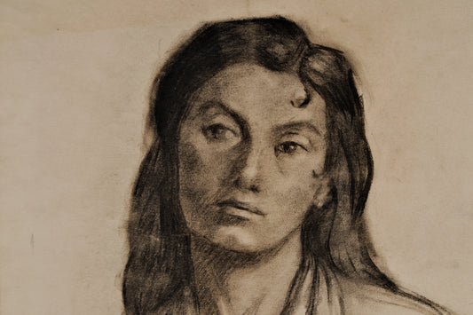 M. Blanchart | Retrato de la Melancolía | Dibujo Original a Doble Cara (1954)