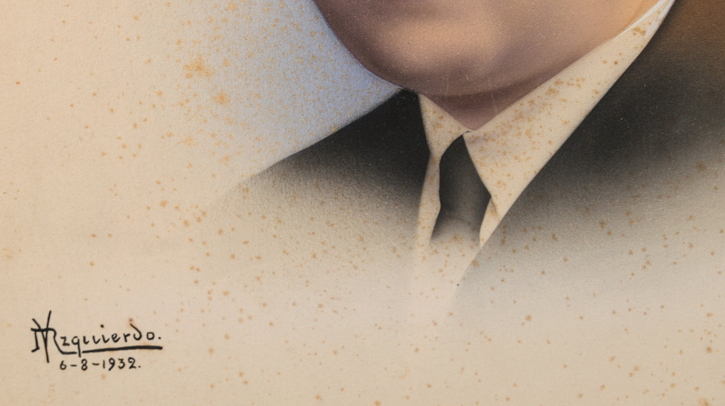 Ramón José Izquierdo | Retrato de Caballero (Años 30) | Acuarela sobre Lienzo | 1932