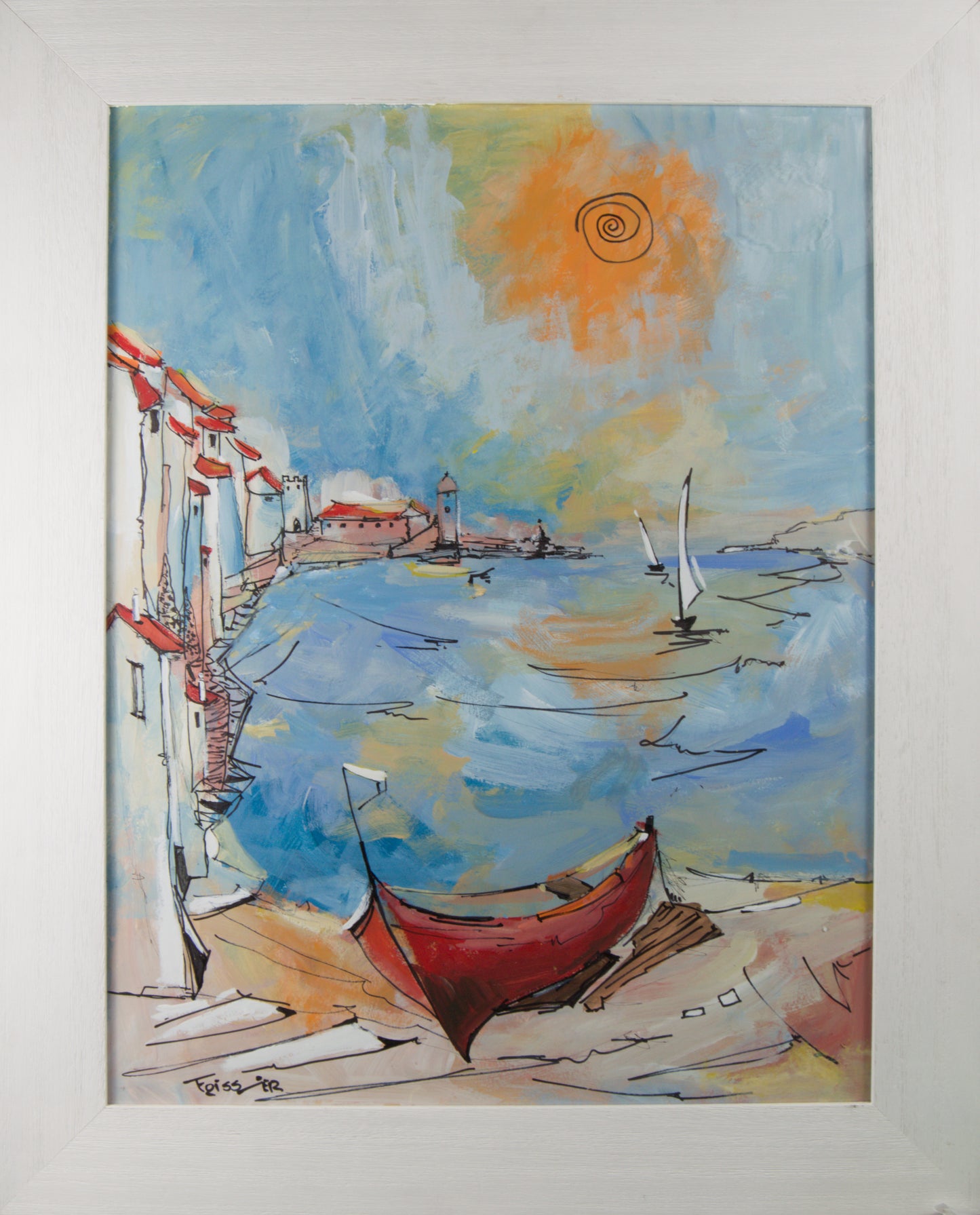 Vista de Collioure | Acrílico sobre tabla | Martine Foissier (2013) | Neo-Fauvismo Francés