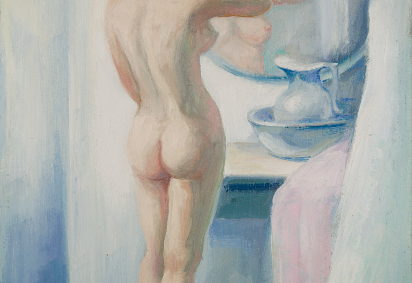 Pere Oliver Ribalta | Desnudo ante el Espejo (1999) | Óleo Original sobre Tabla