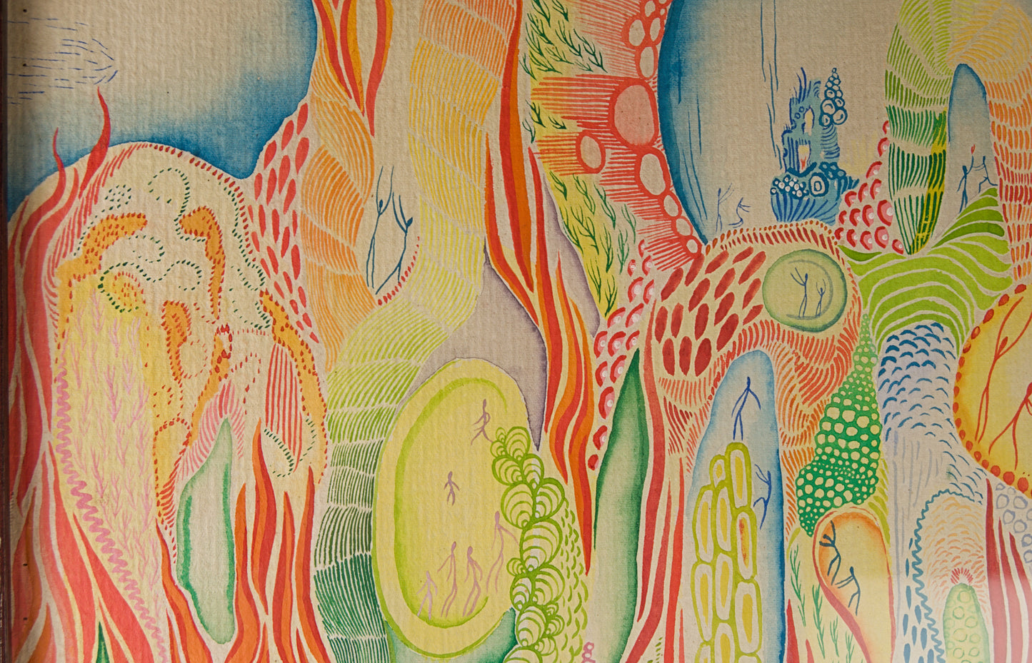 JULIO LINARES | EL PRIMER DÍA (1973) | ARTE VISIONARIO Y PSICODELIA | TÉCNICA MIXTA