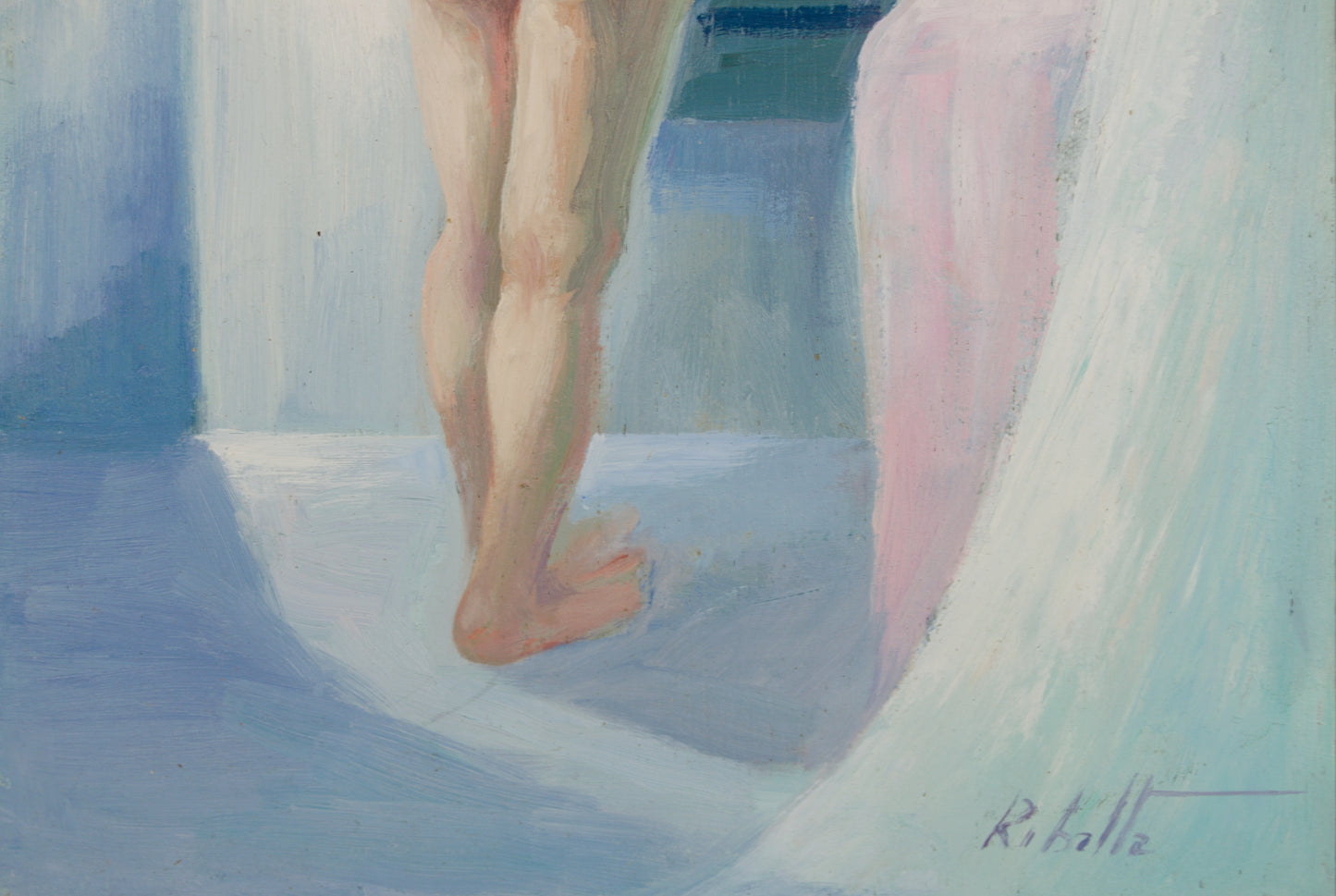 Pere Oliver Ribalta | Desnudo ante el Espejo (1999) | Óleo Original sobre Tabla