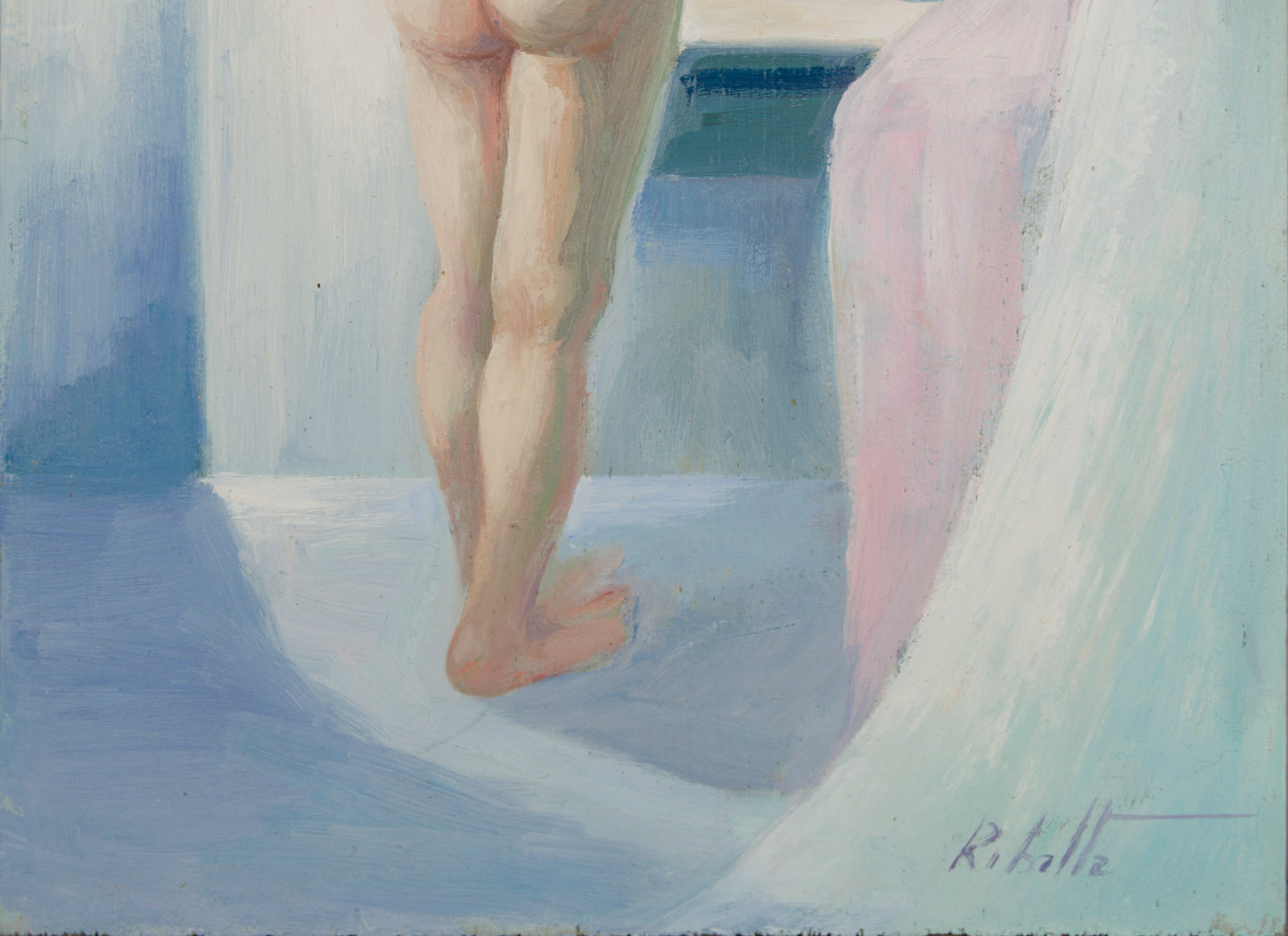 Pere Oliver Ribalta | Desnudo ante el Espejo (1999) | Óleo Original sobre Tabla