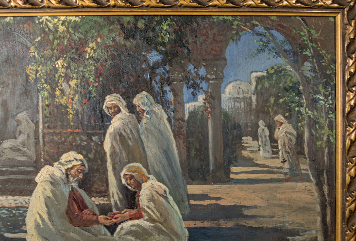 Rogelio López Fernández | Escena Oriental al Sol | Óleo Original (Discípulo de Sorolla)
