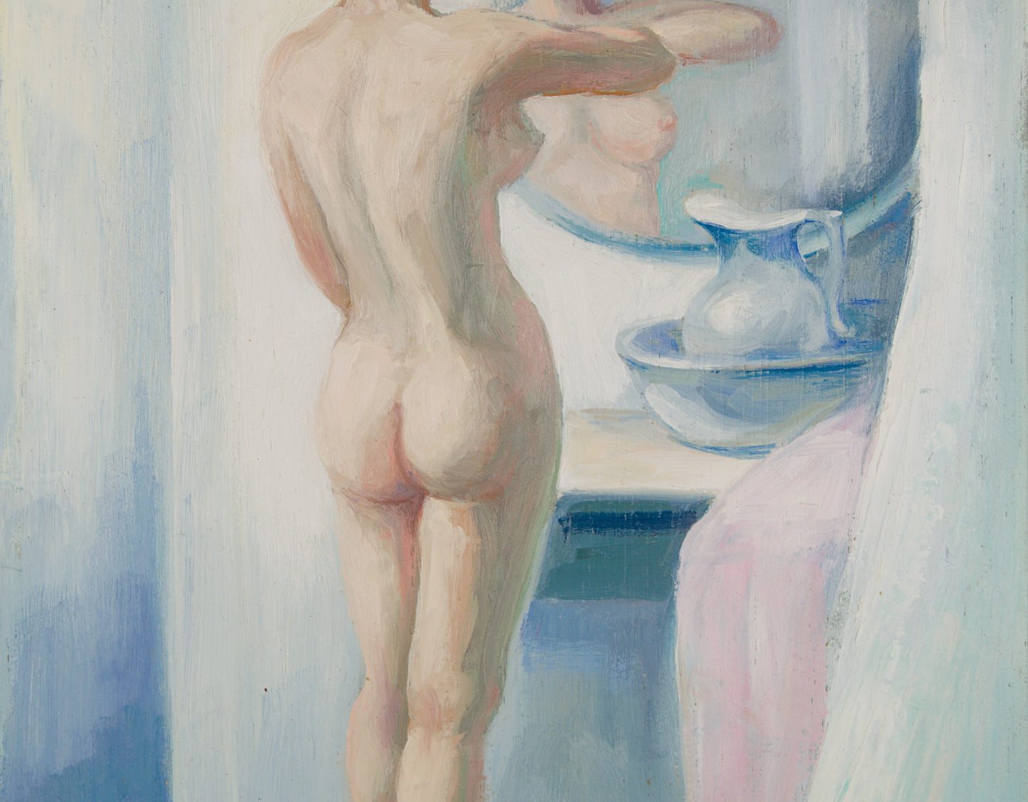 Pere Oliver Ribalta | Desnudo ante el Espejo (1999) | Óleo Original sobre Tabla