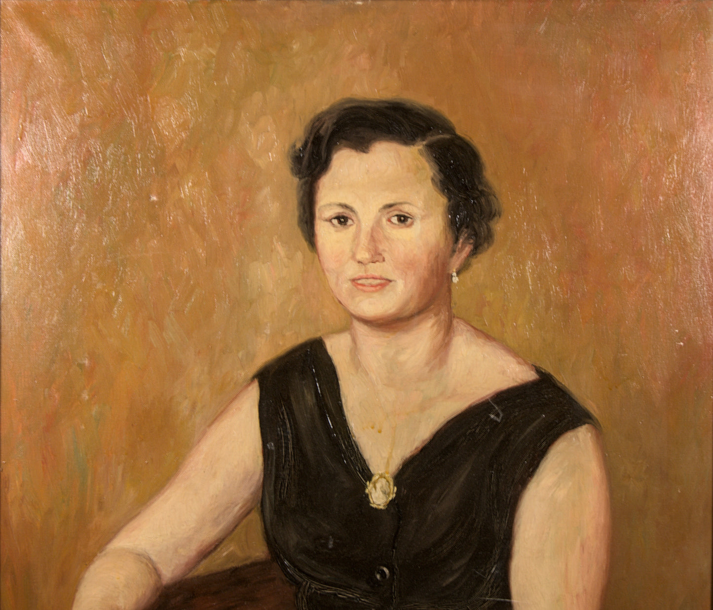 Rogelio Lorenzo | Elegancia Burguesa de los 50: Retrato Femenino | Óleo de Gran Formato | 1955