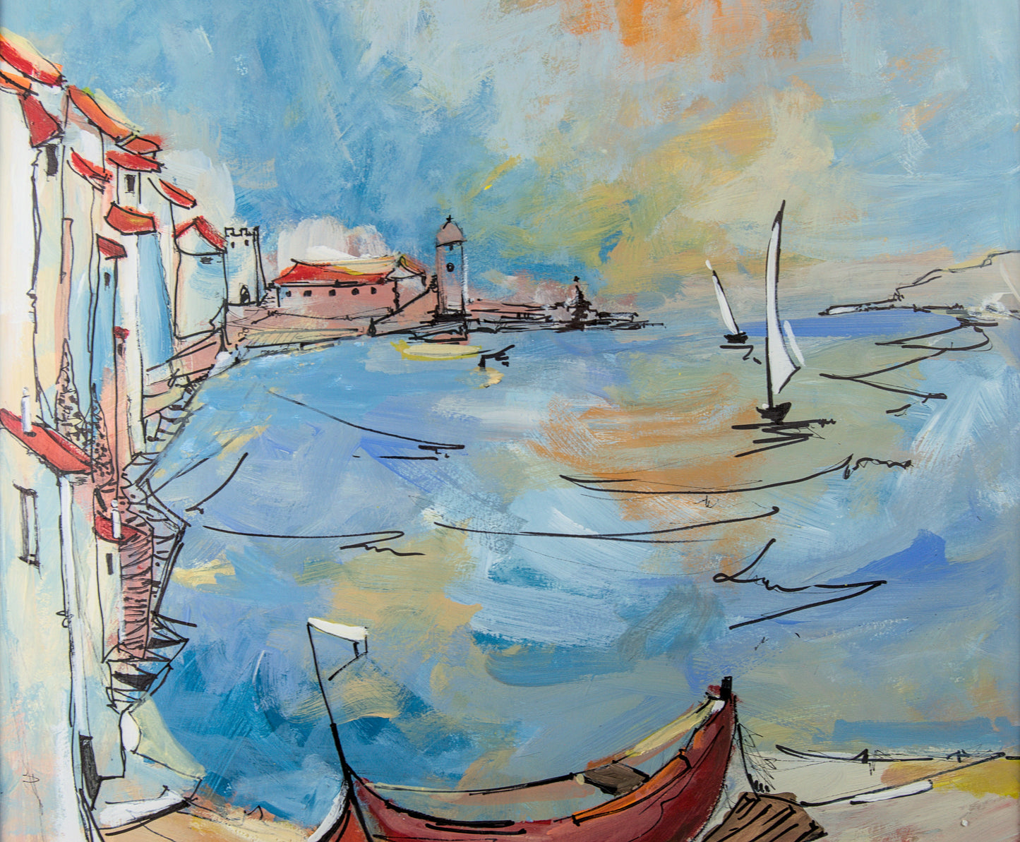 Vista de Collioure | Acrílico sobre tabla | Martine Foissier (2013) | Neo-Fauvismo Francés