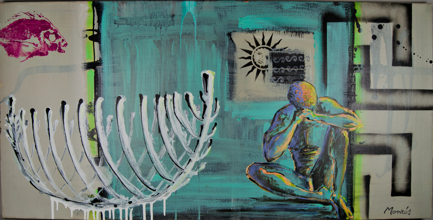 David Monrós – S'homu, der kein Boot hatte | Zeitgenössische Ölmalerei auf Leinwand | Spanische figurative Kunst