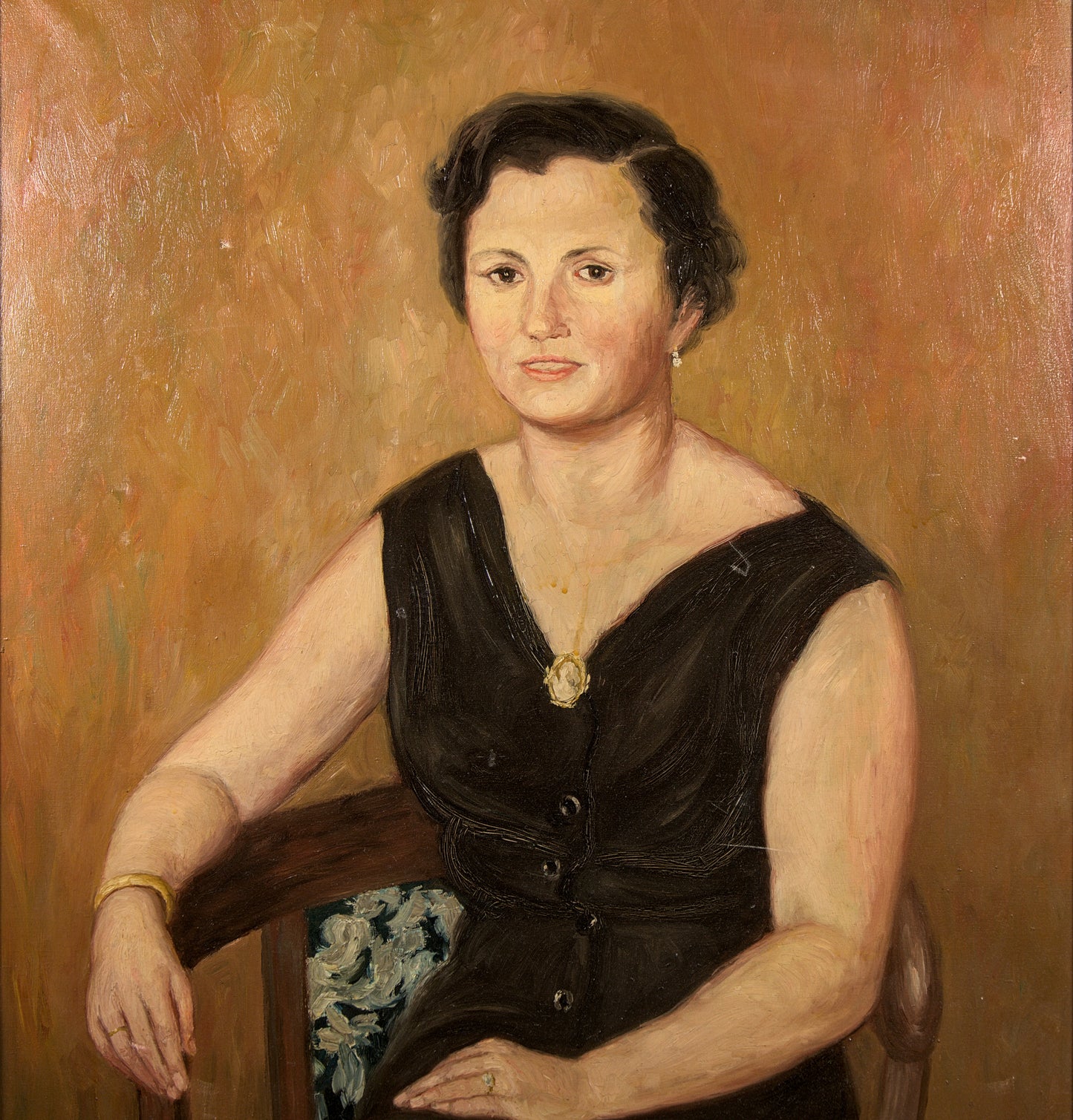 Rogelio Lorenzo | Elegancia Burguesa de los 50: Retrato Femenino | Óleo de Gran Formato | 1955