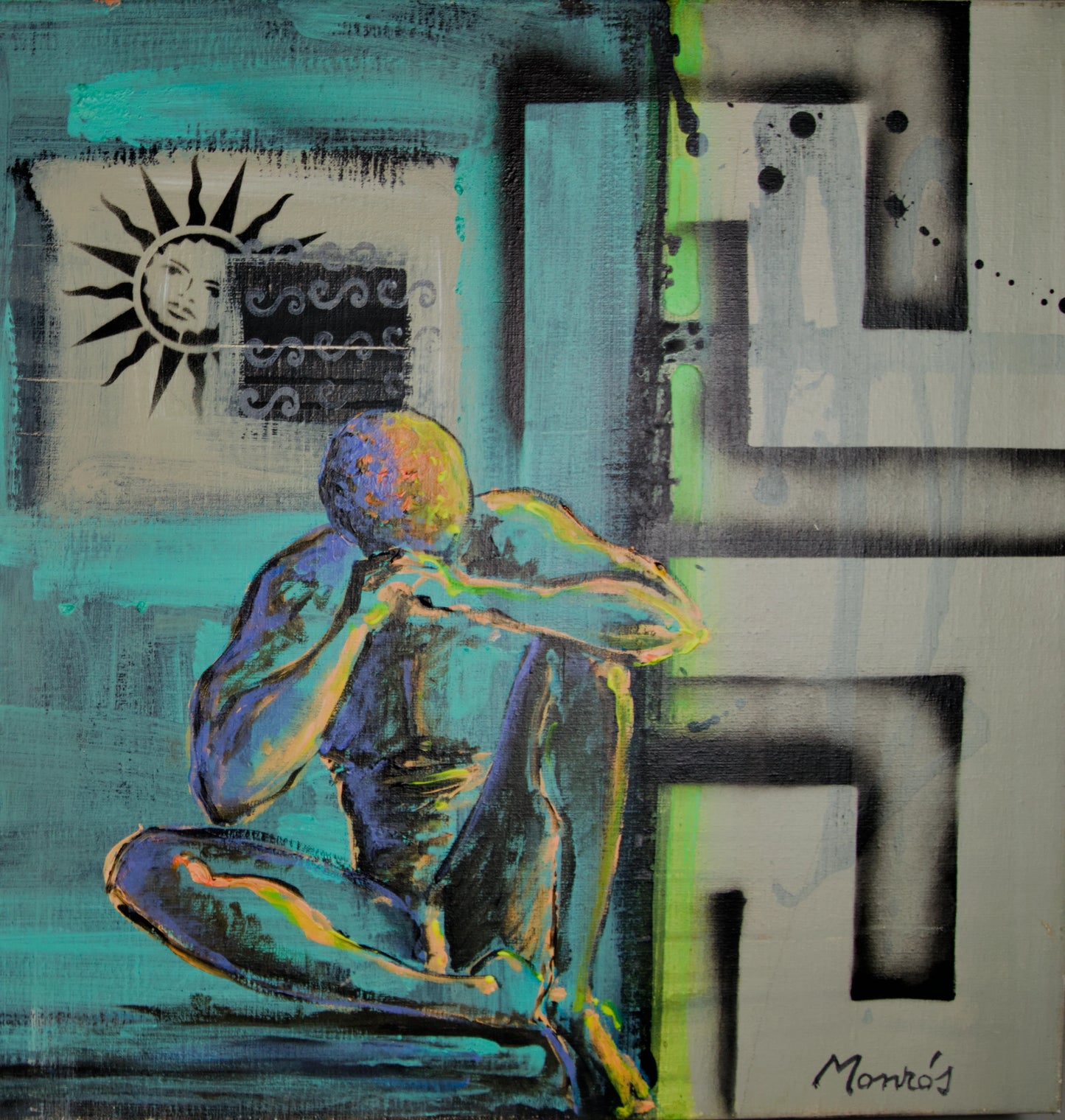 David Monrós – S'homu, der kein Boot hatte | Zeitgenössische Ölmalerei auf Leinwand | Spanische figurative Kunst