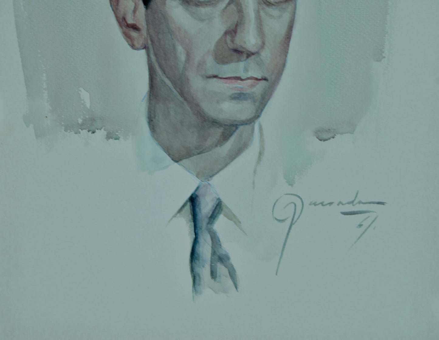 JULIO QUESADA GUILABERT | RETRATO DE CABALLERO | ESCUELA ESPAÑOLA (1961) | ACUARELA