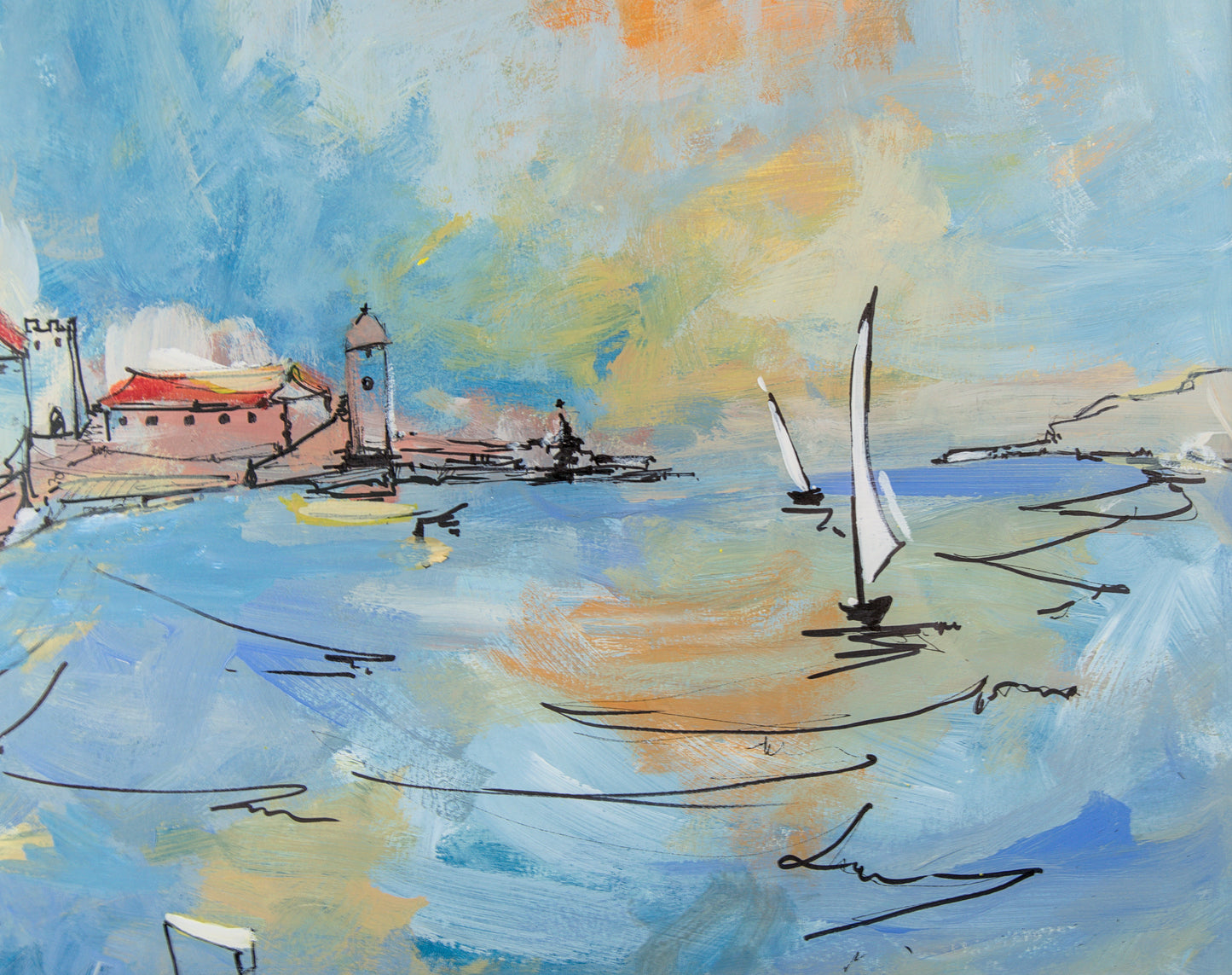 Vista de Collioure | Acrílico sobre tabla | Martine Foissier (2013) | Neo-Fauvismo Francés
