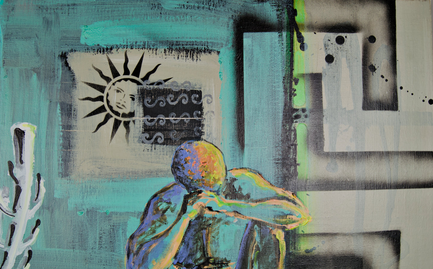 David Monrós – S'homu, der kein Boot hatte | Zeitgenössische Ölmalerei auf Leinwand | Spanische figurative Kunst