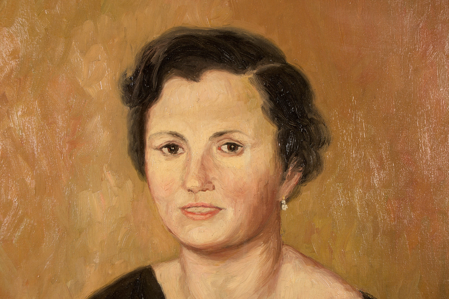 Rogelio Lorenzo | Elegancia Burguesa de los 50: Retrato Femenino | Óleo de Gran Formato | 1955