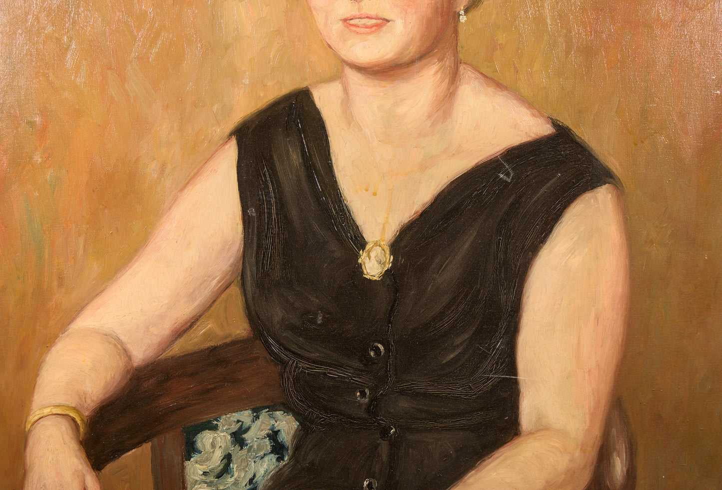 Rogelio Lorenzo | Elegancia Burguesa de los 50: Retrato Femenino | Óleo de Gran Formato | 1955