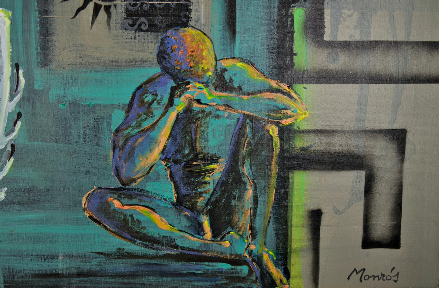 David Monrós – S'homu, der kein Boot hatte | Zeitgenössische Ölmalerei auf Leinwand | Spanische figurative Kunst