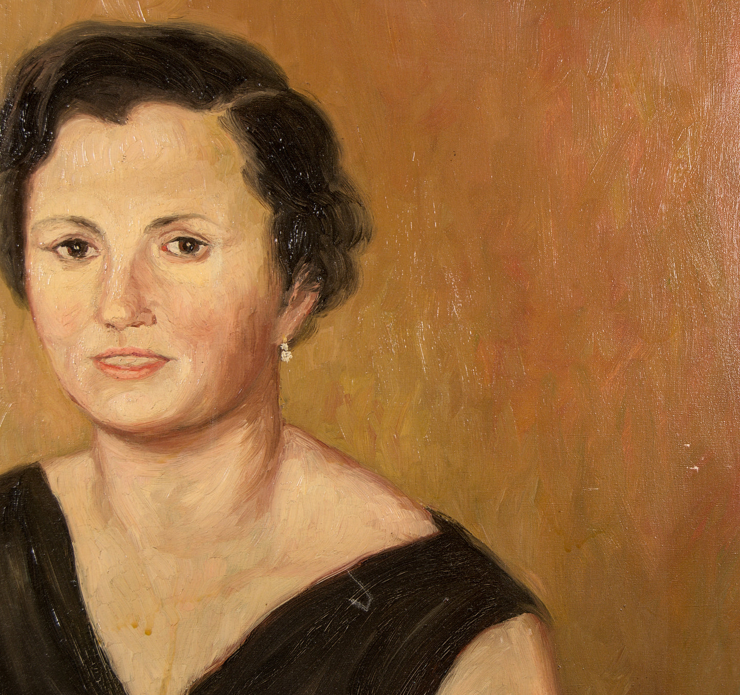 Rogelio Lorenzo | Elegancia Burguesa de los 50: Retrato Femenino | Óleo de Gran Formato | 1955