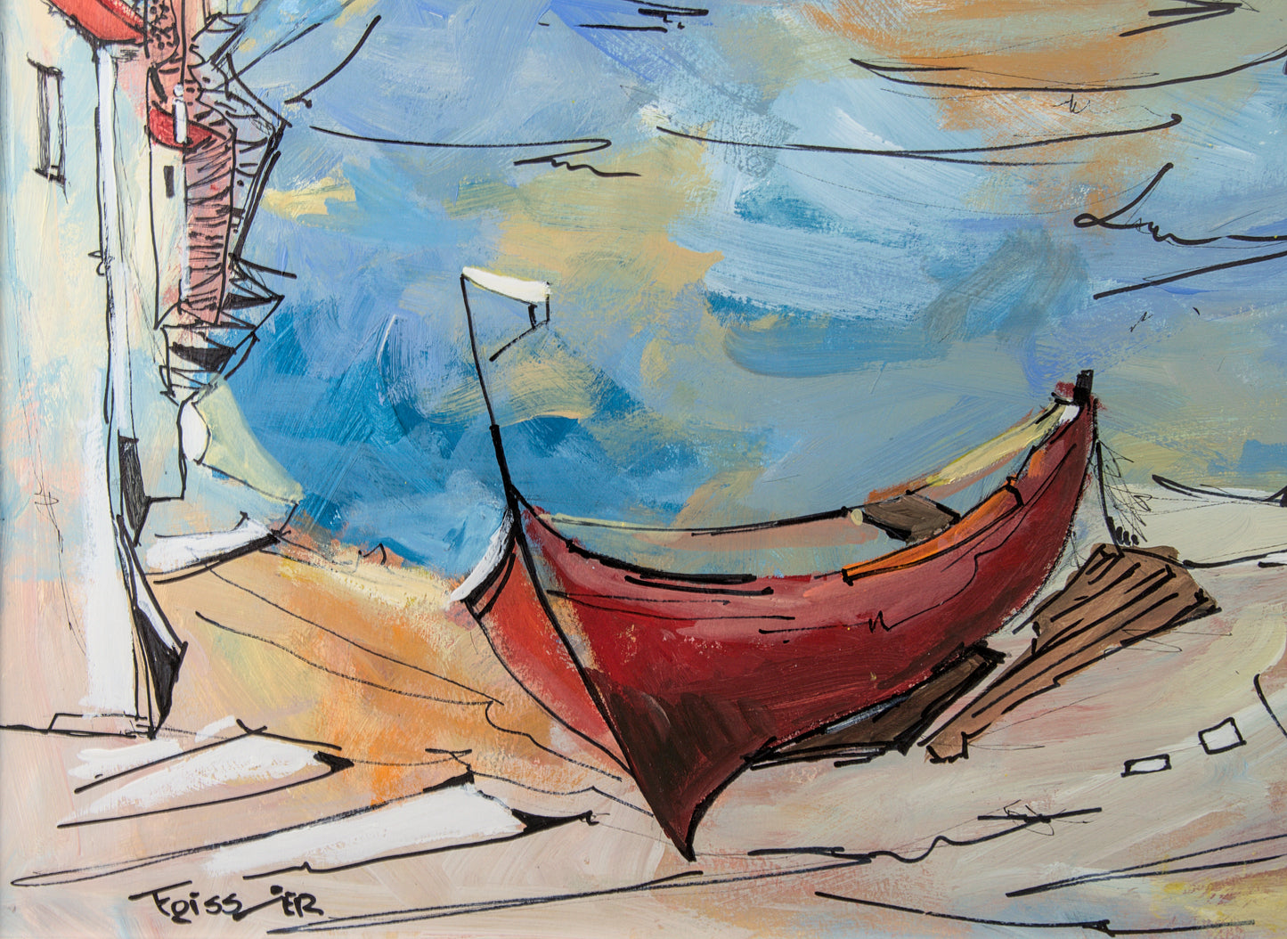 Vista de Collioure | Acrílico sobre tabla | Martine Foissier (2013) | Neo-Fauvismo Francés