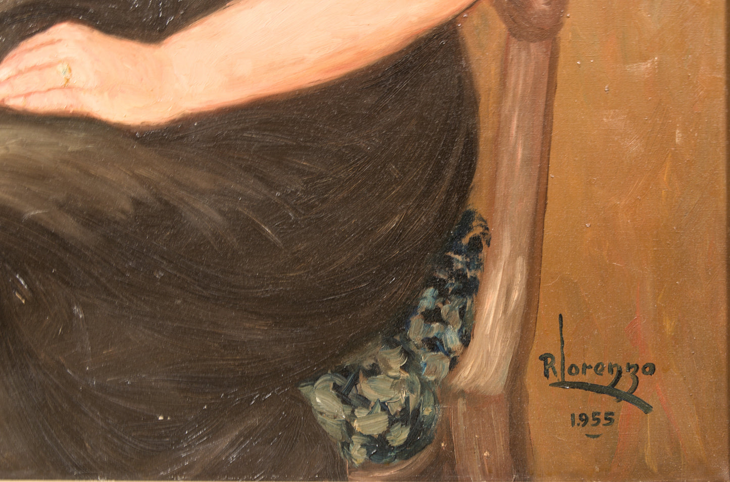 Rogelio Lorenzo | Elegancia Burguesa de los 50: Retrato Femenino | Óleo de Gran Formato | 1955