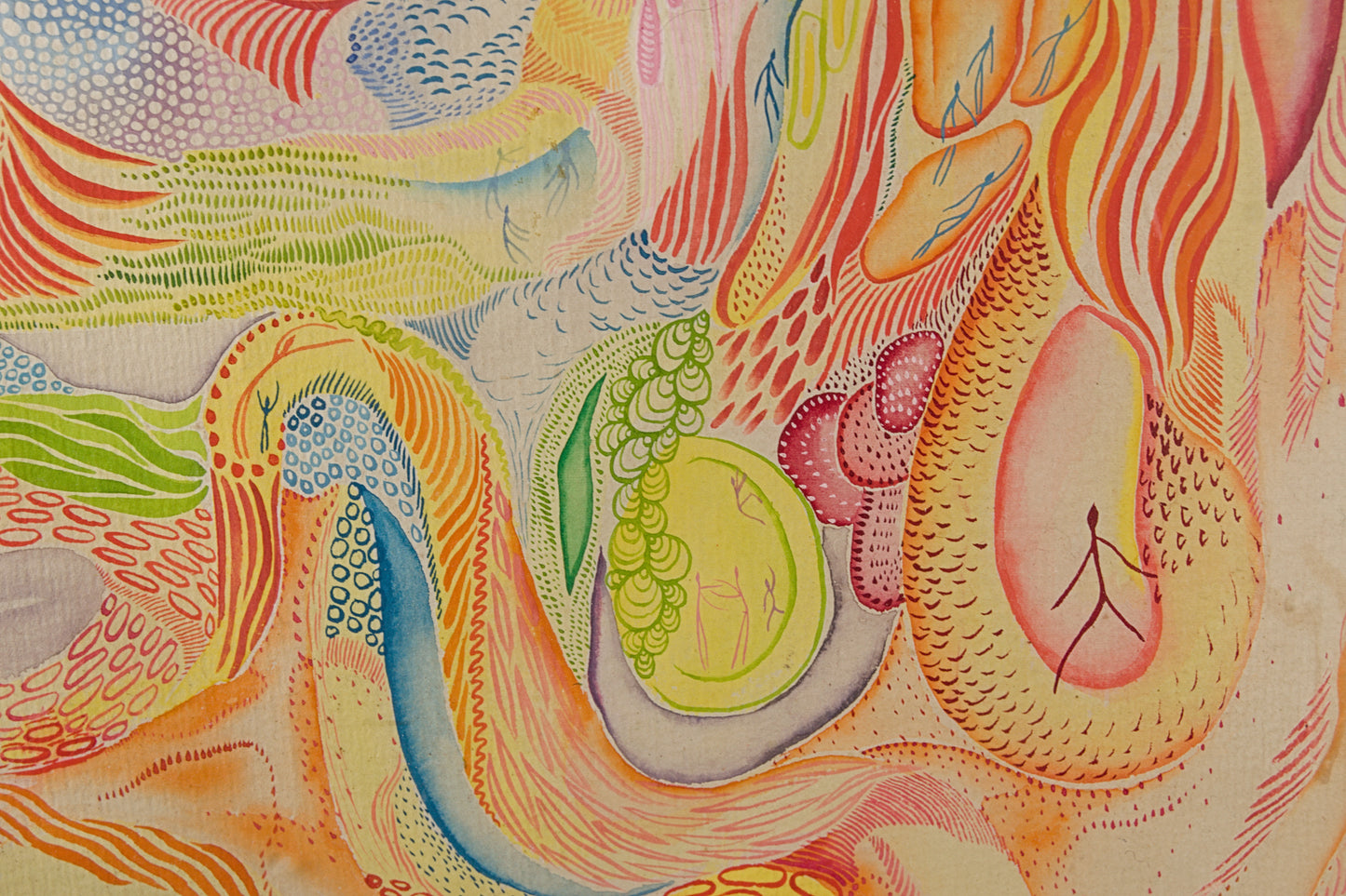 JULIO LINARES | EL PRIMER DÍA (1973) | ARTE VISIONARIO Y PSICODELIA | TÉCNICA MIXTA