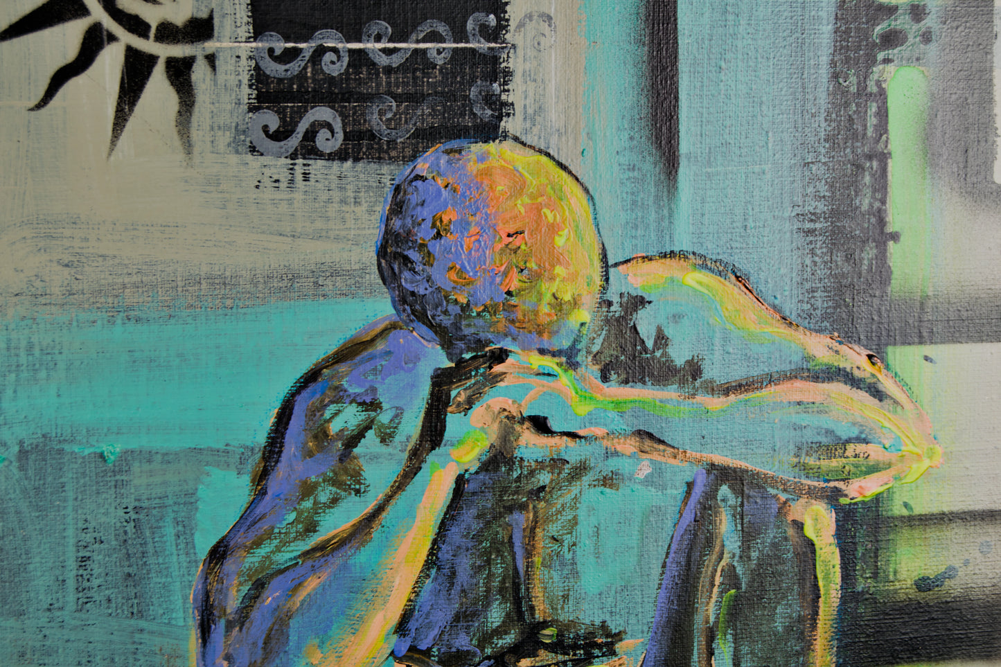 David Monrós – S'homu, der kein Boot hatte | Zeitgenössische Ölmalerei auf Leinwand | Spanische figurative Kunst