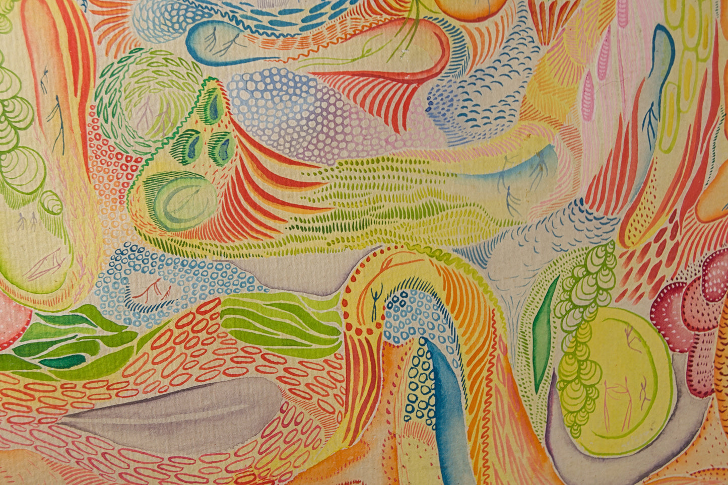 JULIO LINARES | EL PRIMER DÍA (1973) | ARTE VISIONARIO Y PSICODELIA | TÉCNICA MIXTA