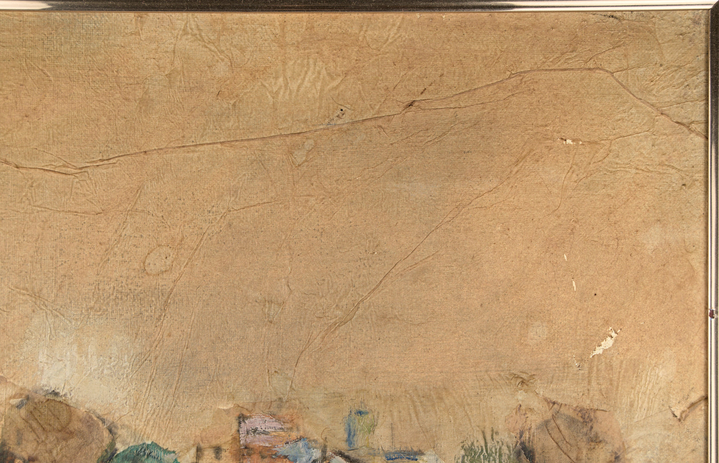 Luisa García-Muro Clivillés | Paisaje Rural con Arboleda y Aldea | Técnica Mixta sobre Soporte Texturizado