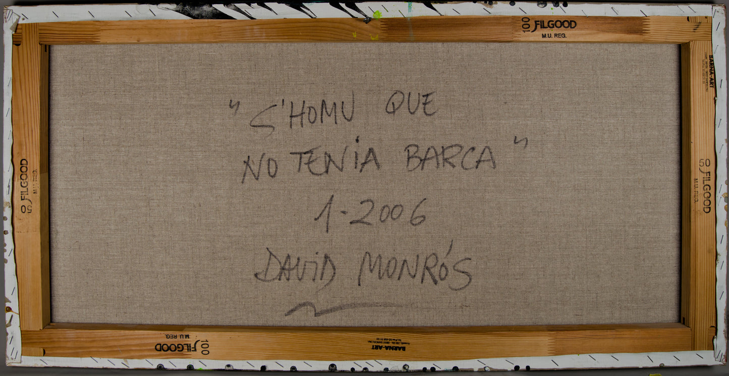 David Monrós – S'homu, der kein Boot hatte | Zeitgenössische Ölmalerei auf Leinwand | Spanische figurative Kunst