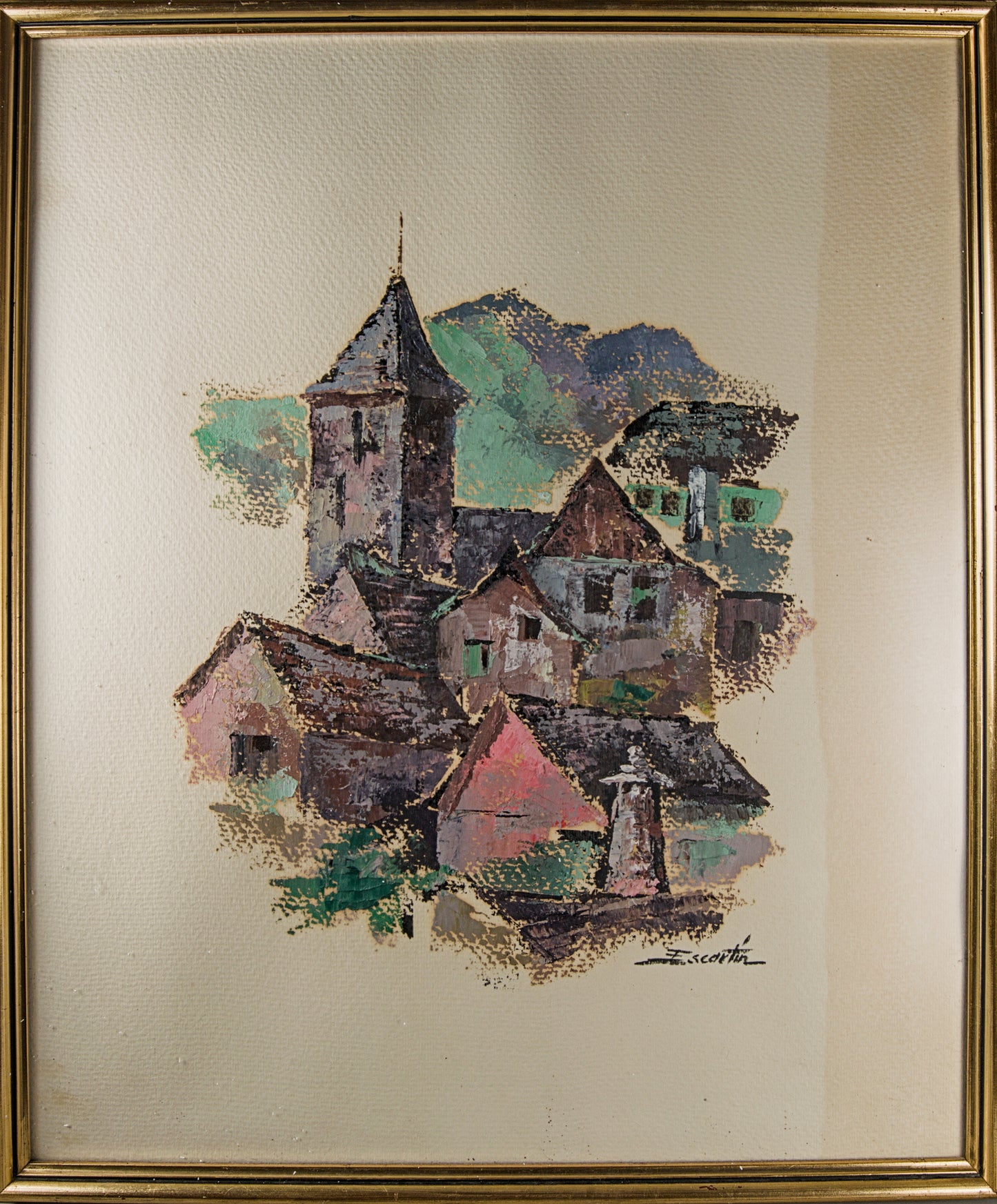 ESTEBAN ESCARTÍN | PUEBLO DE ALTA MONTAÑA (ARQUITECTURA DE LUZ Y PIEDRA) | PINTURA DE PAISAJE | ÓLEO A ESPÁTULA