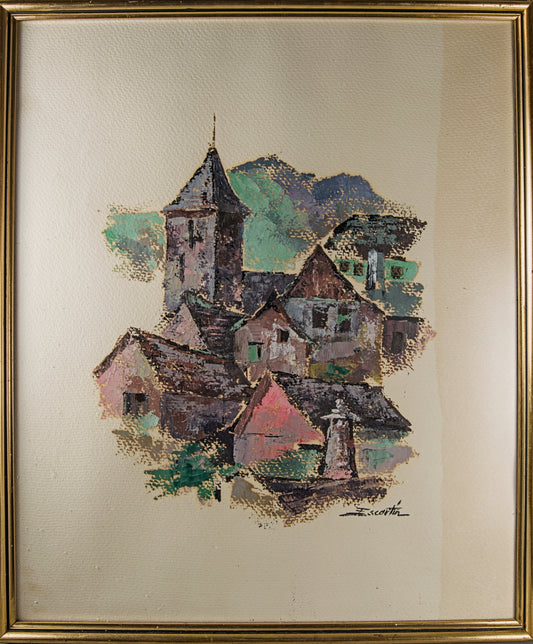 ESTEBAN ESCARTÍN | PUEBLO DE ALTA MONTAÑA (ARQUITECTURA DE LUZ Y PIEDRA) | PINTURA DE PAISAJE | ÓLEO A ESPÁTULA