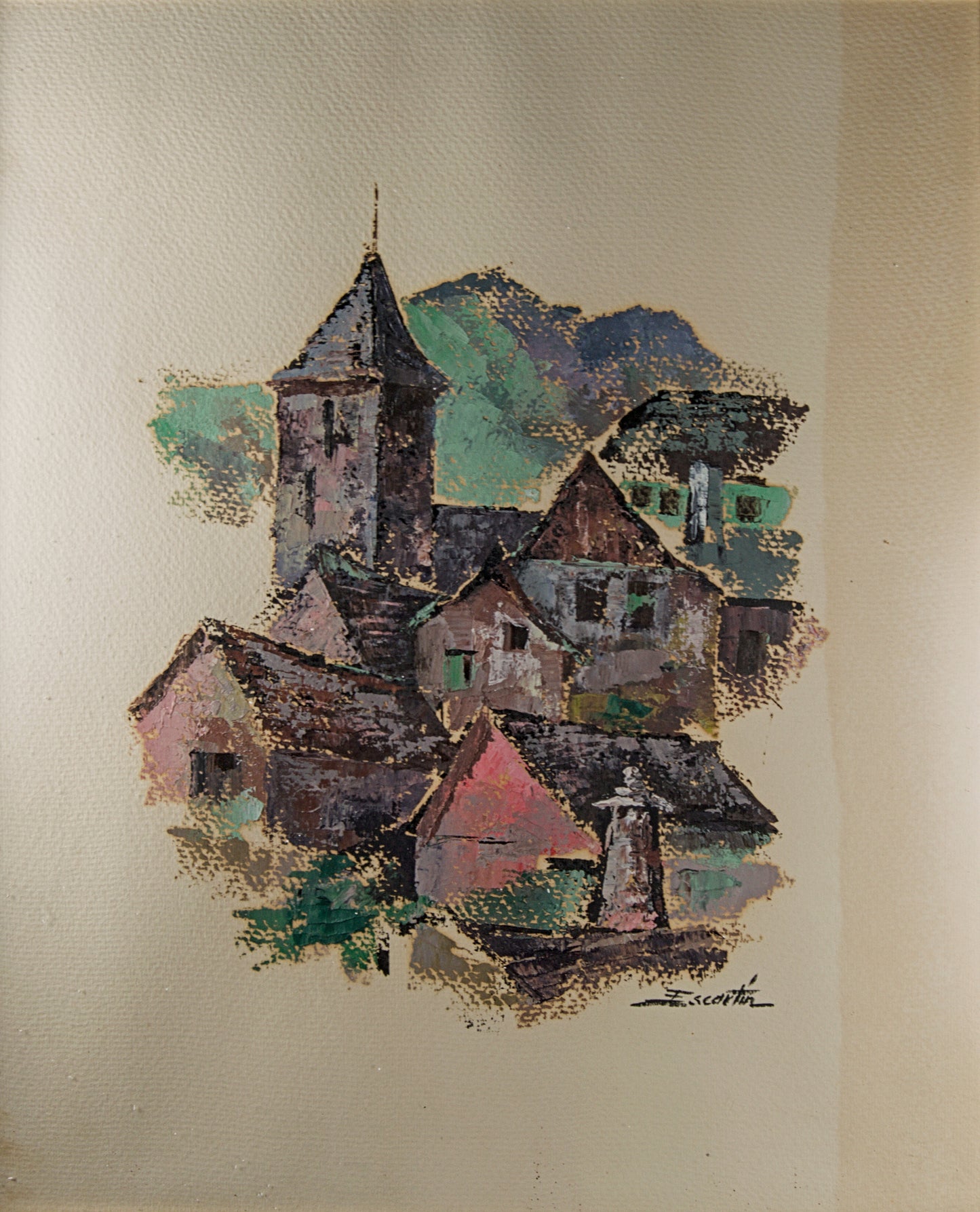 ESTEBAN ESCARTÍN | PUEBLO DE ALTA MONTAÑA (ARQUITECTURA DE LUZ Y PIEDRA) | PINTURA DE PAISAJE | ÓLEO A ESPÁTULA