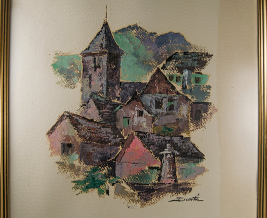 ESTEBAN ESCARTÍN | PUEBLO DE ALTA MONTAÑA (ARQUITECTURA DE LUZ Y PIEDRA) | PINTURA DE PAISAJE | ÓLEO A ESPÁTULA