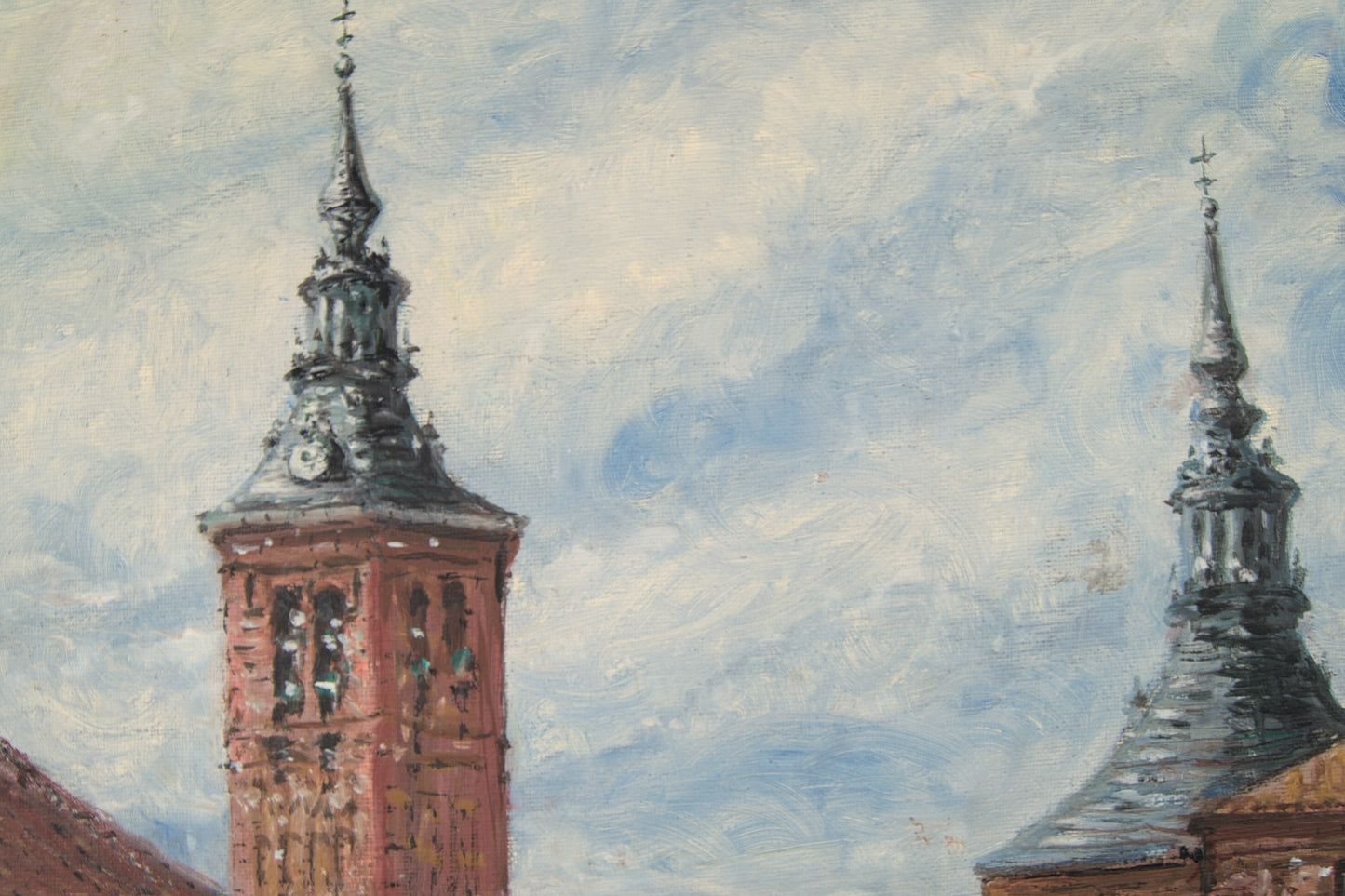 Jesús Casas | Plaza de Navalcarnero: Paisaje Urbano Monumental | Óleo sobre Lienzo (1978)