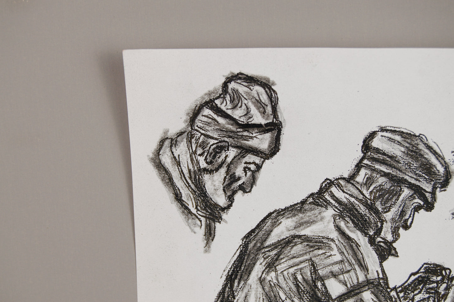 Dionís Baixeras | Estudio de Carácter (Perspectivas del Rostro) | Dibujo Original a Carboncillo