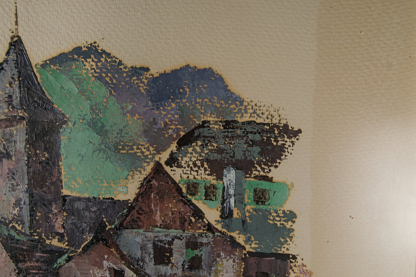 ESTEBAN ESCARTÍN | PUEBLO DE ALTA MONTAÑA (ARQUITECTURA DE LUZ Y PIEDRA) | PINTURA DE PAISAJE | ÓLEO A ESPÁTULA