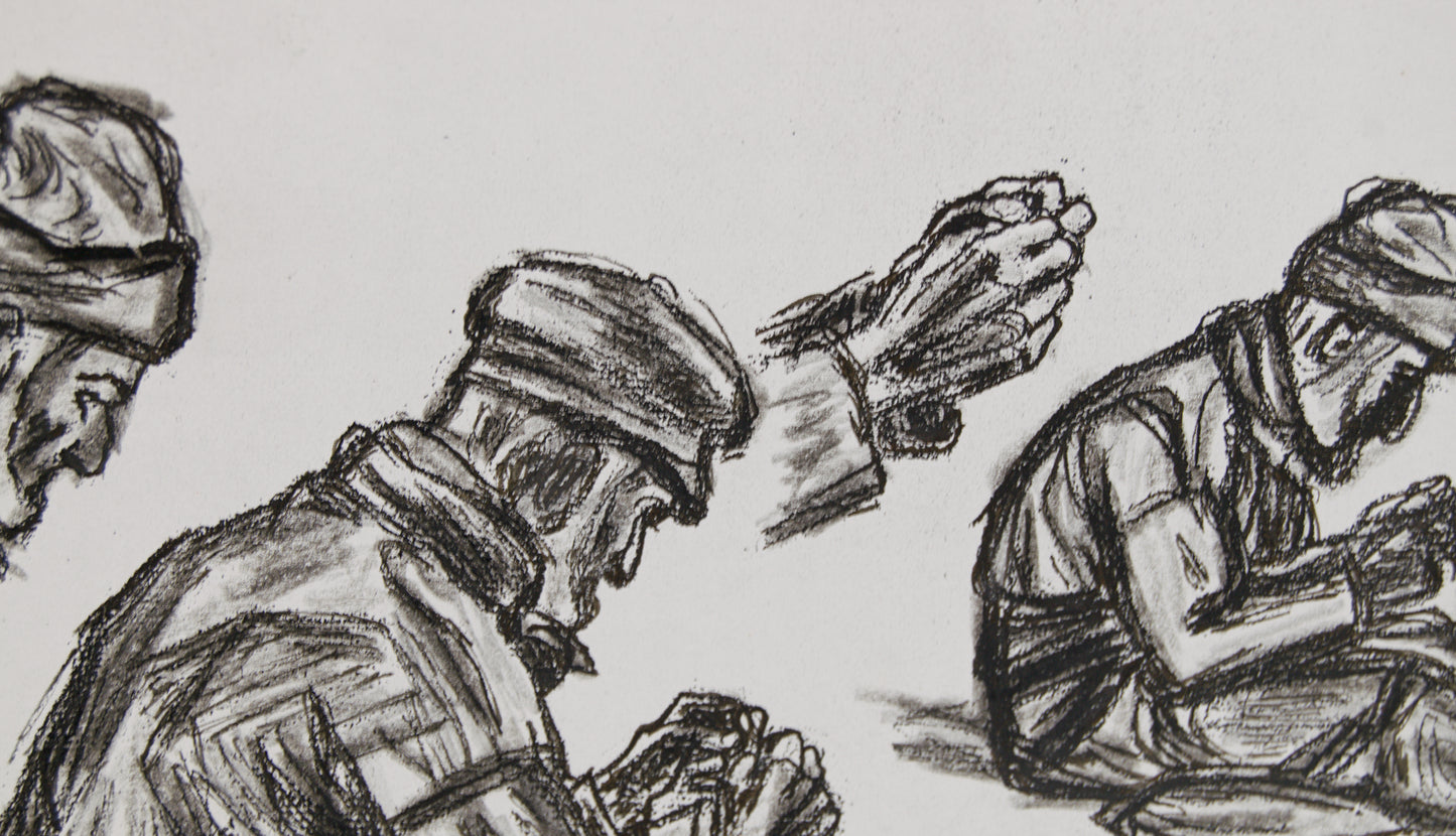 Dionís Baixeras | Estudio de Carácter (Perspectivas del Rostro) | Dibujo Original a Carboncillo