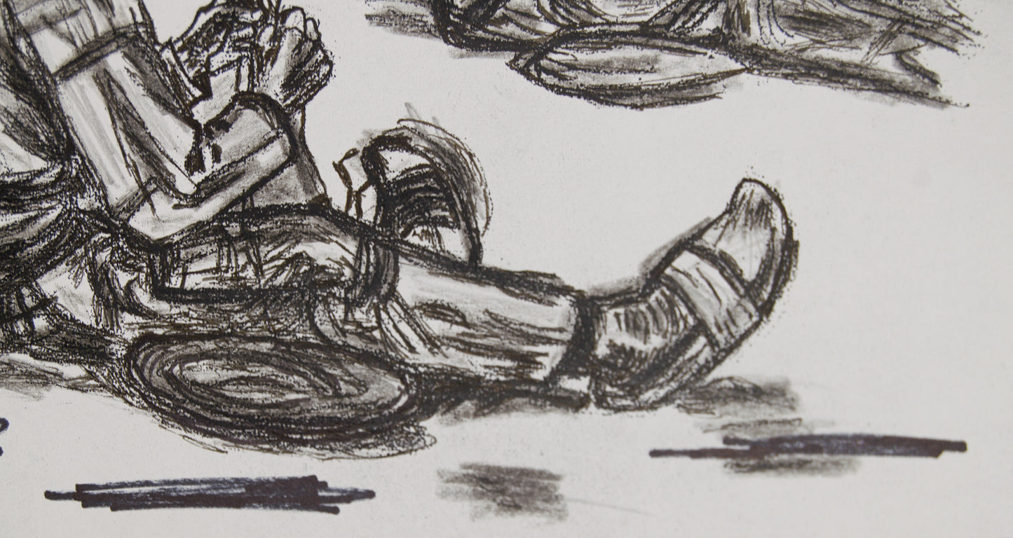 Dionís Baixeras | Estudio de Carácter (Perspectivas del Rostro) | Dibujo Original a Carboncillo
